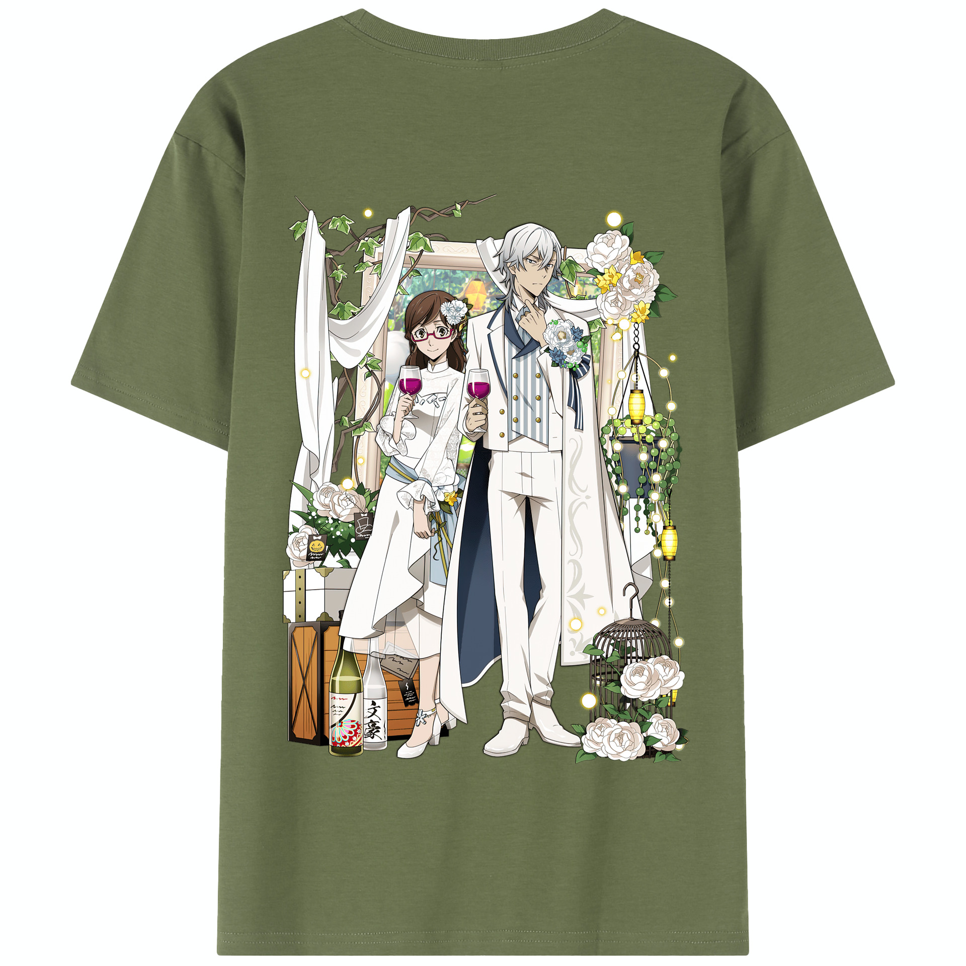 （画像用） 文豪ストレイドッグス Bungo Stray Dogs 綿100％半袖Tシャツ（背面プリント）